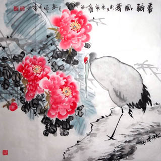 Chinese Crane Painting,69cm x 69cm,2422002-x