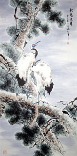 Chinese Crane Painting,66cm x 136cm,2438015-x