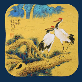 Chinese Crane Painting,34cm x 34cm,2485080-x