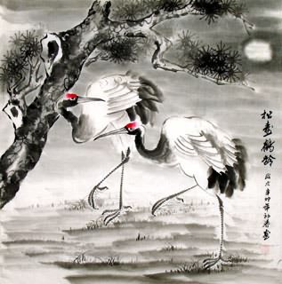Chinese Crane Painting,69cm x 69cm,2511002-x