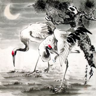 Chinese Crane Painting,69cm x 69cm,2511004-x