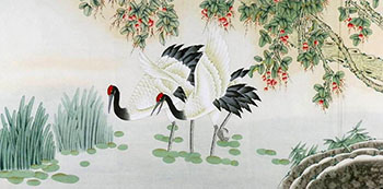 Chinese Crane Painting,66cm x 130cm,2547034-x