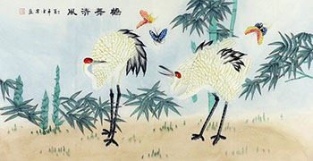 Chinese Crane Painting,66cm x 130cm,2547035-x