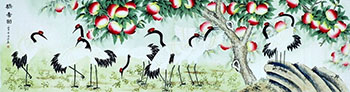 Chinese Crane Painting,360cm x 90cm,2547036-x