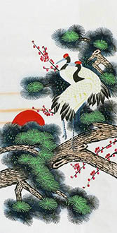 Chinese Crane Painting,136cm x 68cm,2547039-x