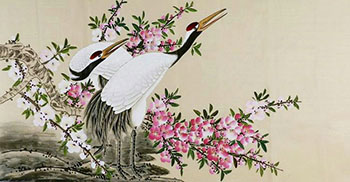 Chinese Crane Painting,136cm x 68cm,2547042-x
