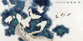 Chinese Crane Painting,66cm x 130cm,2547043-x