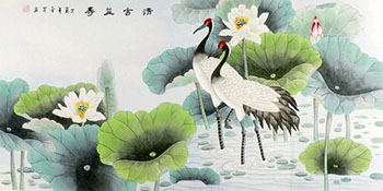 Chinese Crane Painting,66cm x 130cm,2547044-x