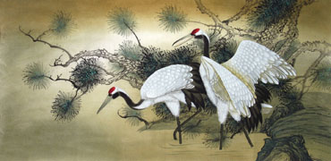 Chinese Crane Painting,66cm x 130cm,2581001-x