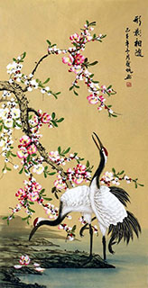 Chinese Crane Painting,66cm x 130cm,2581003-x