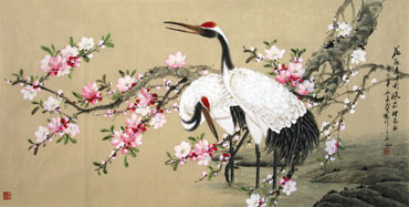Chinese Crane Painting,66cm x 130cm,2581006-x