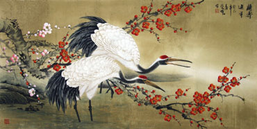 Chinese Crane Painting,66cm x 130cm,2581008-x