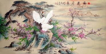 Chinese Crane Painting,69cm x 138cm,2600012-x