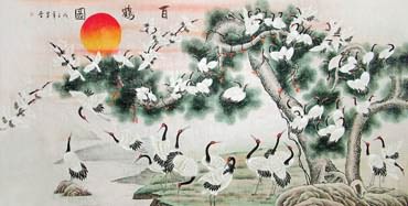 Chinese Crane Painting,115cm x 230cm,2617041-x