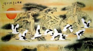 Chinese Crane Painting,92cm x 174cm,2622010-x