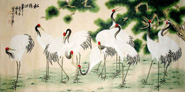 Chinese Crane Painting,66cm x 130cm,2622012-x