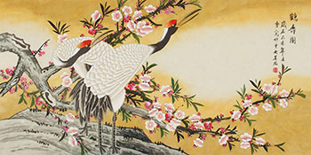 Chinese Crane Painting,65cm x 134cm,2702052-x