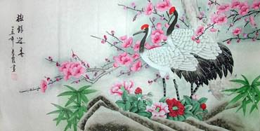 Chinese Crane Painting,48cm x 96cm,2703046-x