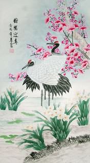 Chinese Crane Painting,48cm x 96cm,2703052-x