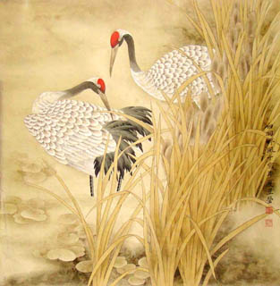 Chinese Crane Painting,69cm x 69cm,4341001-x