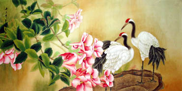 Chinese Crane Painting,66cm x 130cm,4601001-x