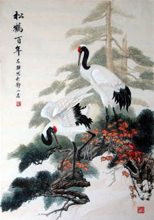 Chinese Crane Painting,60cm x 85cm,4700002-x