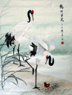 Chinese Crane Painting,50cm x 65cm,4700005-x