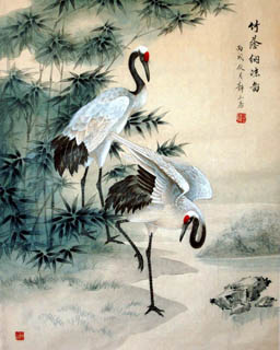 Chinese Crane Painting,65cm x 55cm,4700009-x