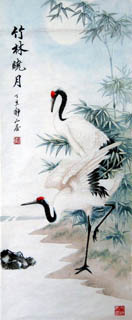 Chinese Crane Painting,30cm x 80cm,4700012-x