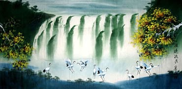 Chinese Crane Painting,66cm x 136cm,4701001-x