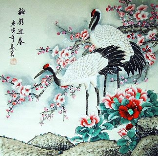Chinese Crane Painting,50cm x 50cm,4703002-x