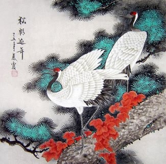 Chinese Crane Painting,66cm x 66cm,4703003-x