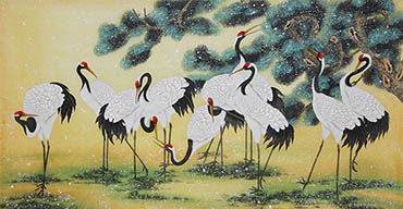 Chinese Crane Painting,70cm x 130cm,4734077-x