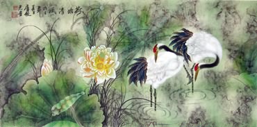 Chinese Crane Painting,66cm x 136cm,4734090-x