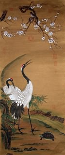 Chinese Crane Painting,40cm x 98cm,4734092-x