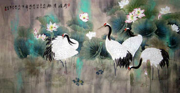 Chinese Crane Painting,120cm x 240cm,4803001-x