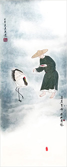 Chinese Crane Painting,50cm x 130cm,ds21165002-x