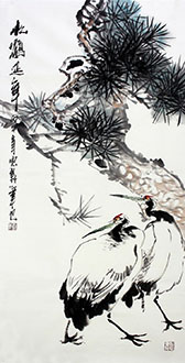 Chinese Crane Painting,50cm x 100cm,syx21172017-x