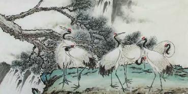 Chinese Crane Painting,69cm x 138cm,ysq21078001-x