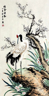 Chinese Crane Painting,50cm x 100cm,zjp21110009-x