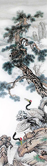 Chinese Crane Painting,46cm x 180cm,zy21191016-x