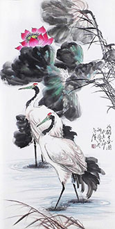 Chinese Crane Painting,97cm x 180cm,zy21191018-x