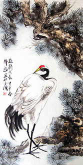 Chinese Crane Painting,68cm x 136cm,zy21191019-x