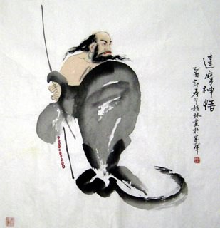 Chinese Da Mo Painting,69cm x 69cm,3206001-x