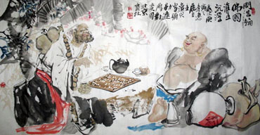 Chinese Da Mo Painting,69cm x 138cm,3447131-x