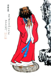 Chinese Da Mo Painting,69cm x 46cm,3519011-x