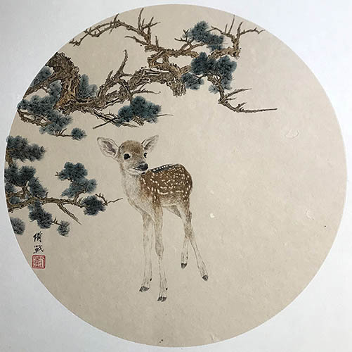 Deer,50cm x 50cm(19〃 x 19〃),lbz41082015-z