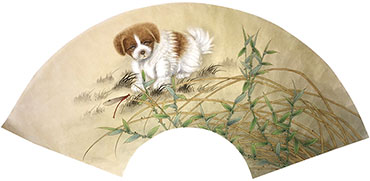 Chinese Dog Painting,60cm x 21cm,4011003-x