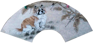Chinese Dog Painting,60cm x 21cm,4011006-x
