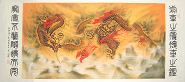 Chinese Dragon Painting,70cm x 150cm,4011009-x